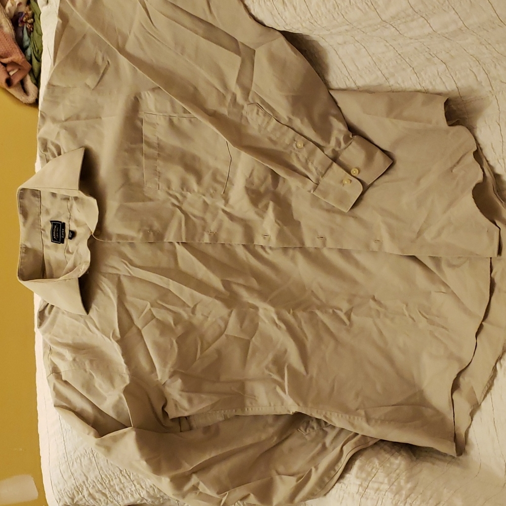 Men's taupe dress shirt